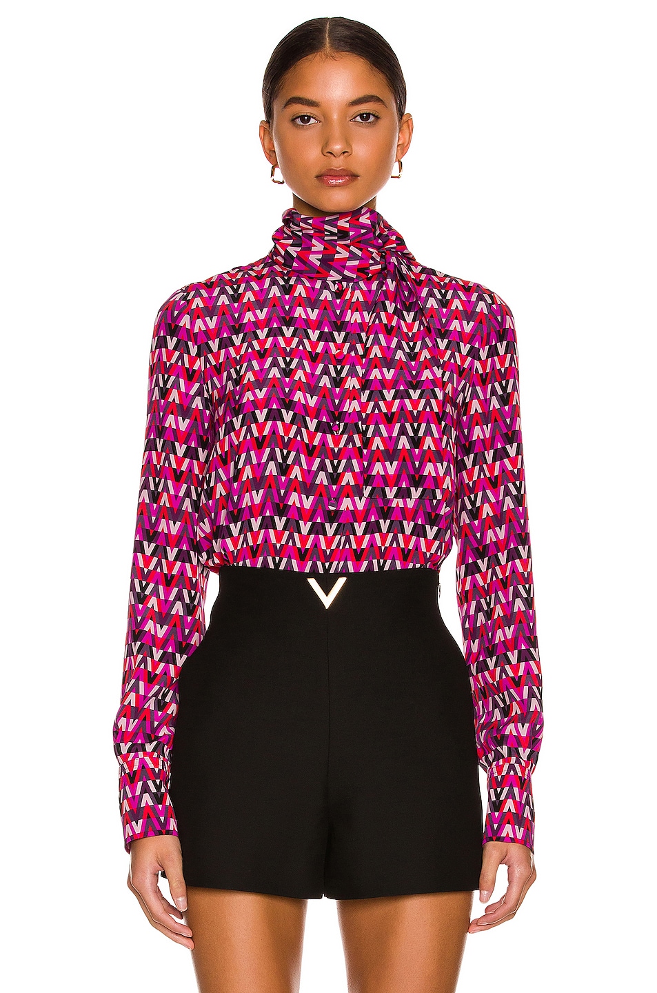 Image 1 of Valentino Optical V Shirt in Pink & Multicolor
