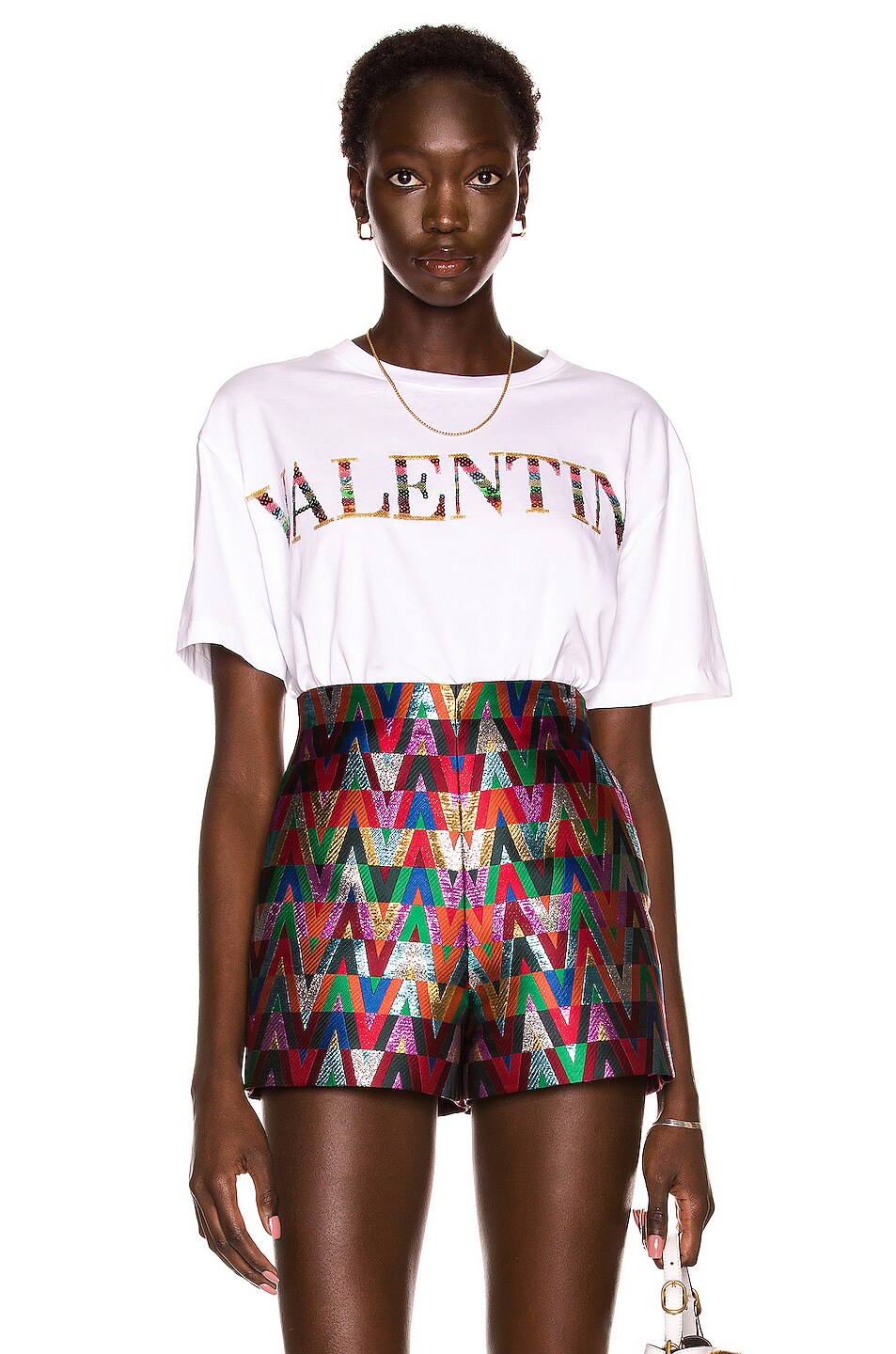 Image 1 of Valentino Cotton T-Shirt in Bianco