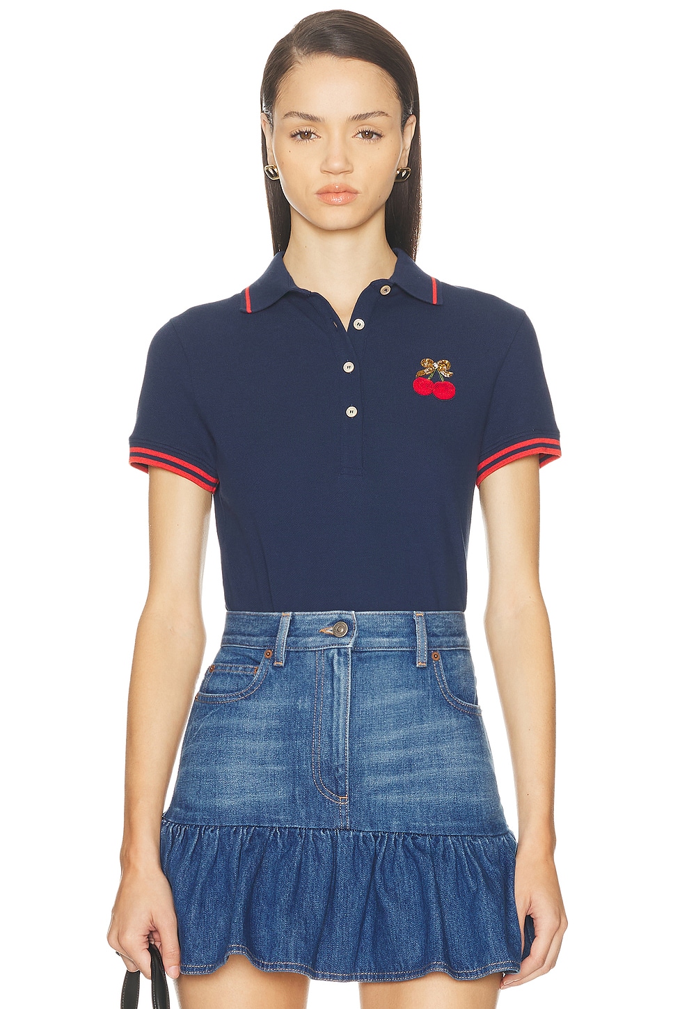 Polo Top in Navy