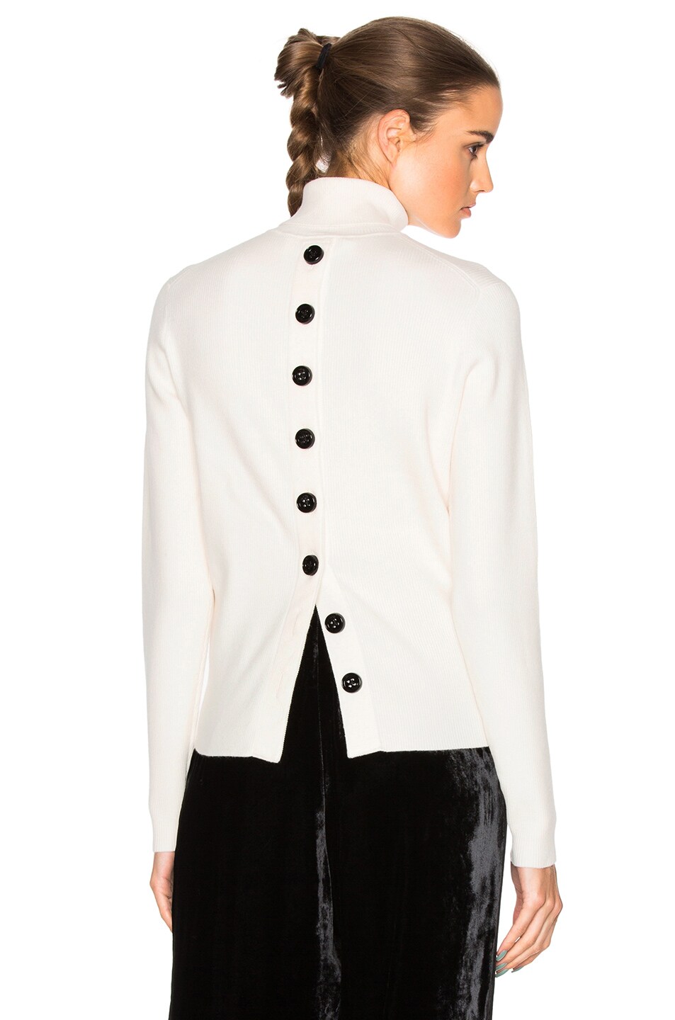 Image 1 of Victoria Victoria Beckham Open Back Sweater in Off White