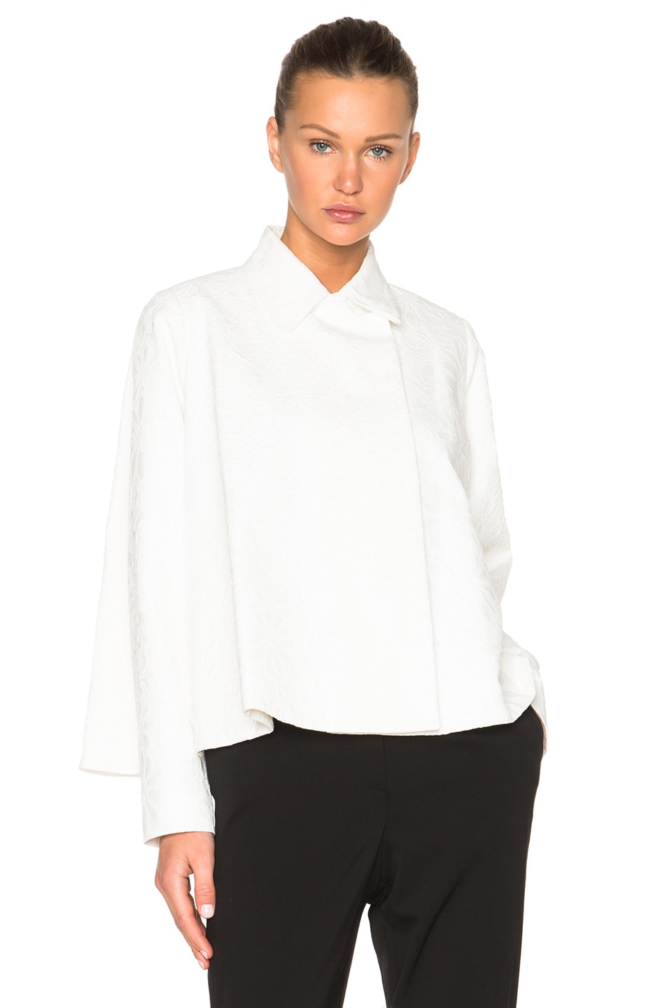 Image 1 of Victoria Victoria Beckham Cropped Swing Jacket in White
