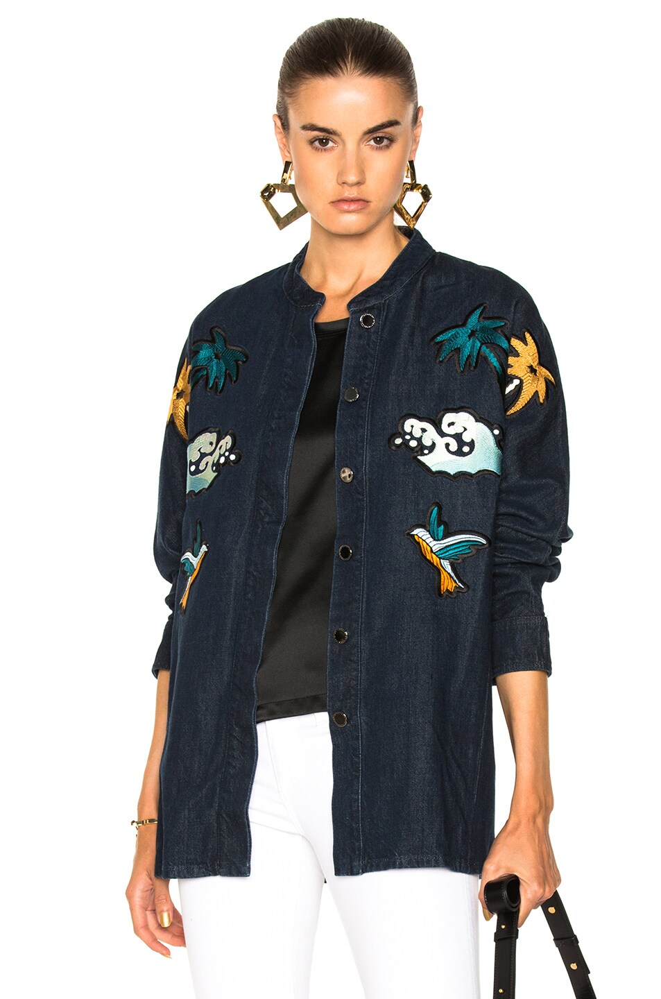 Image 1 of Victoria Victoria Beckham Shacket Jacket in Palm Springs
