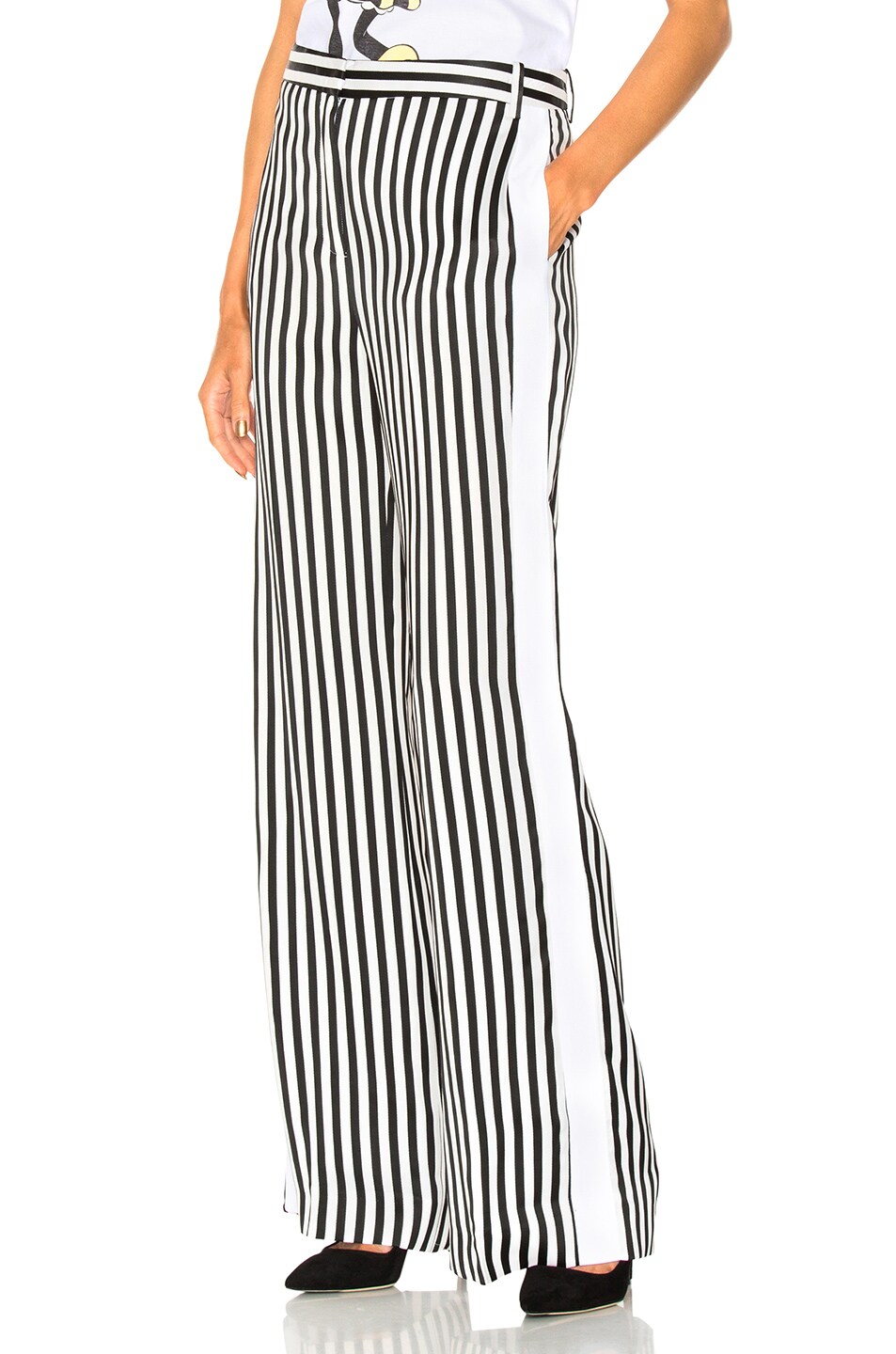 Image 1 of Victoria Victoria Beckham Relax Tux Pant in Black & White