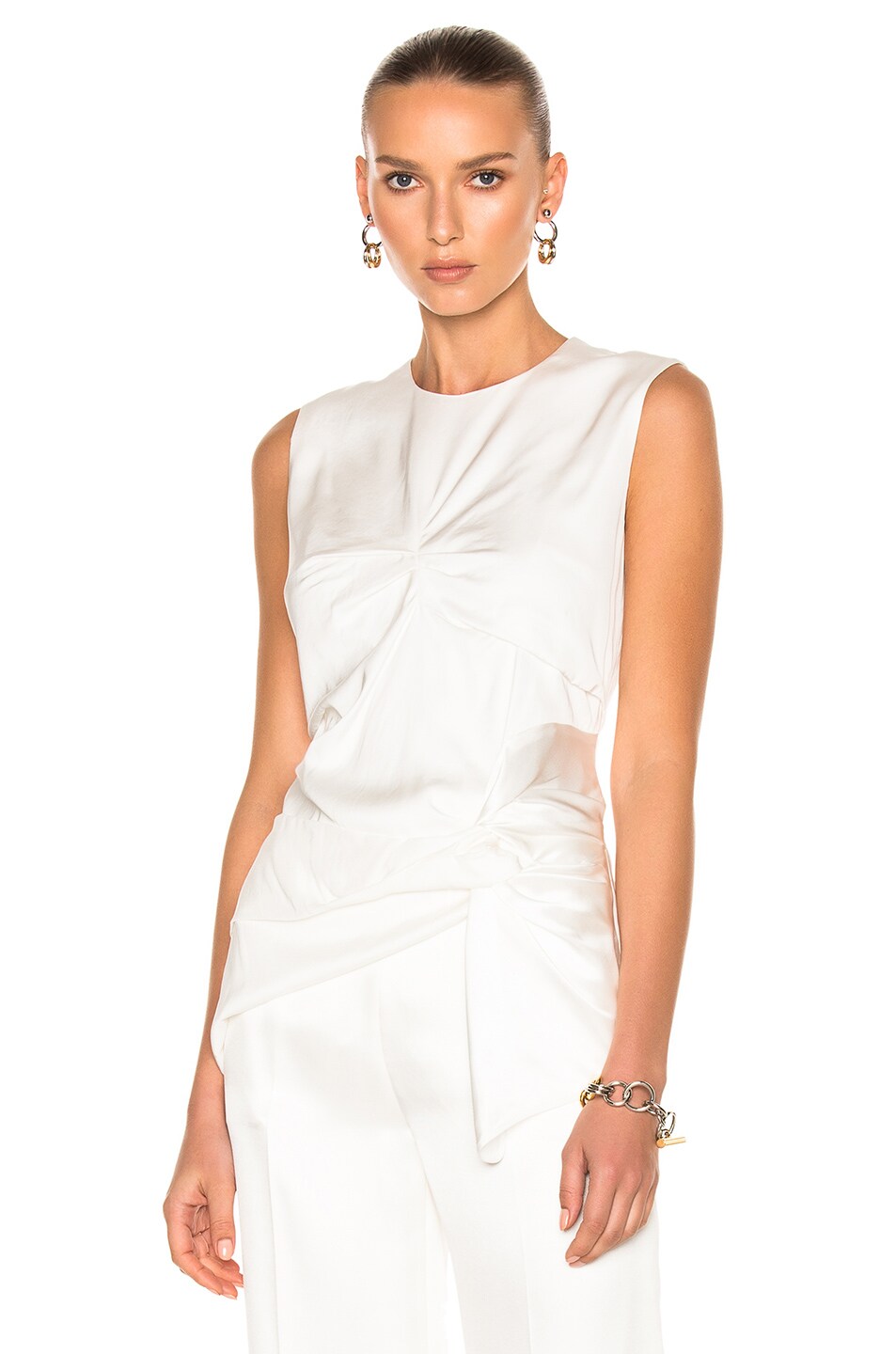 Image 1 of Victoria Victoria Beckham Double Knot Vest Top in White