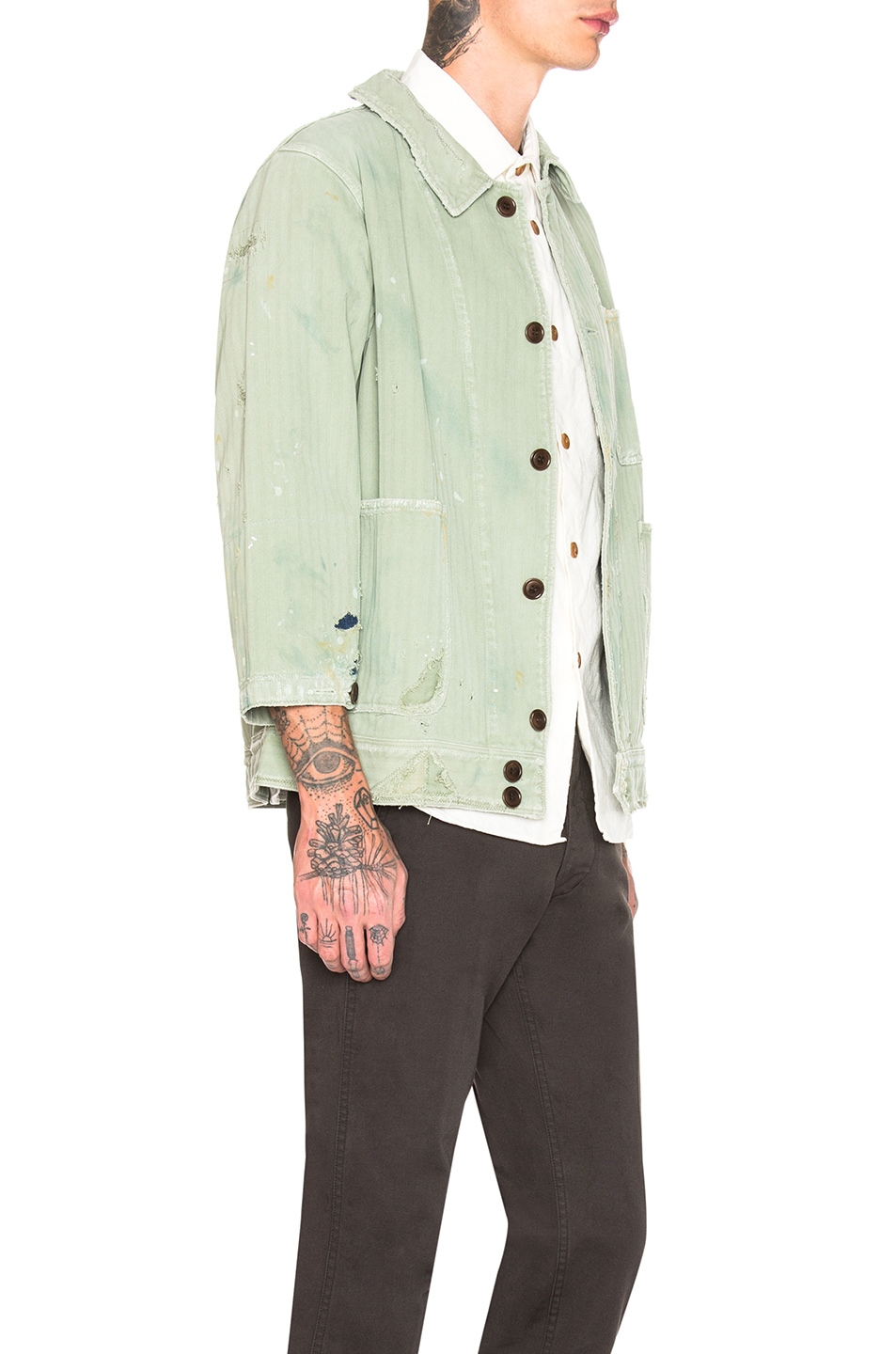 Visvim Benny Crash Jacket in Light Green | FWRD
