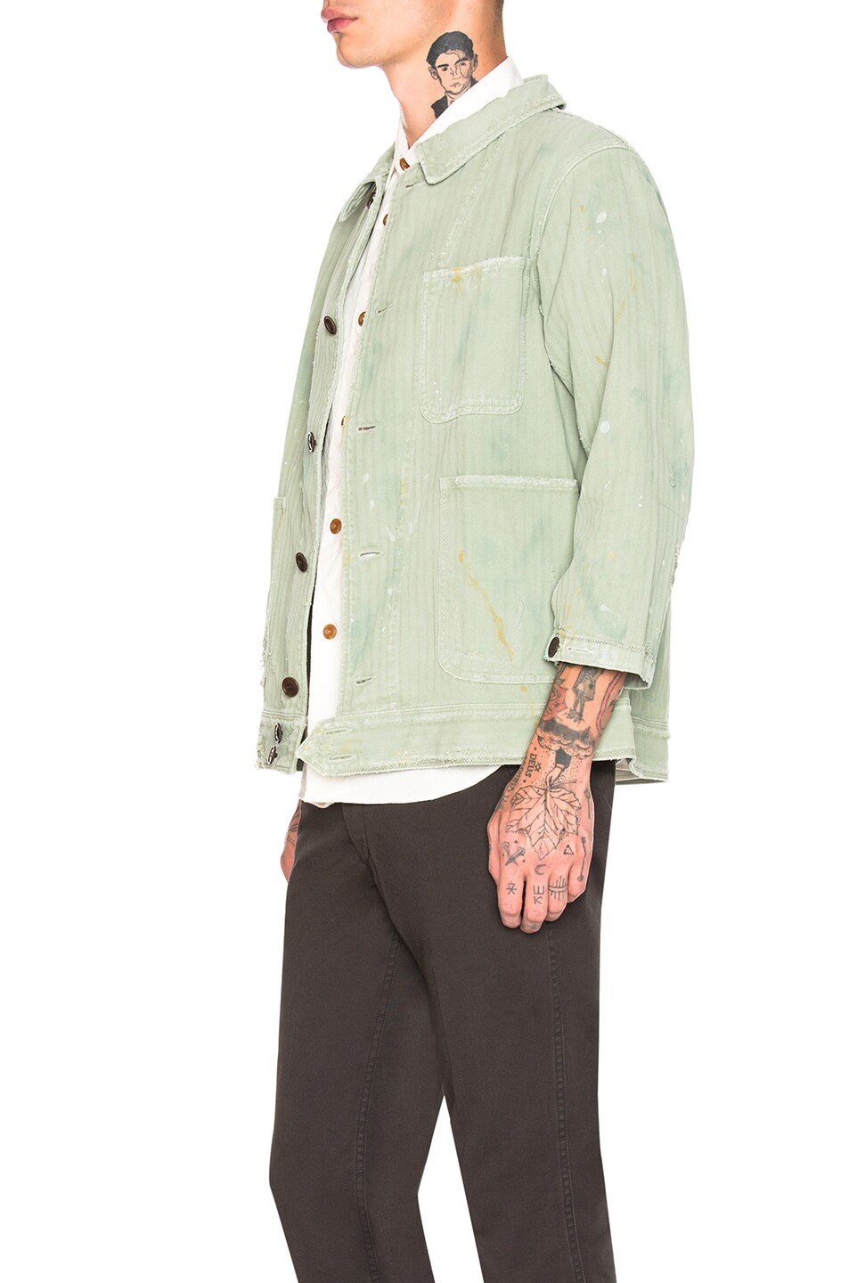 Visvim Benny Crash Jacket in Light Green | FWRD