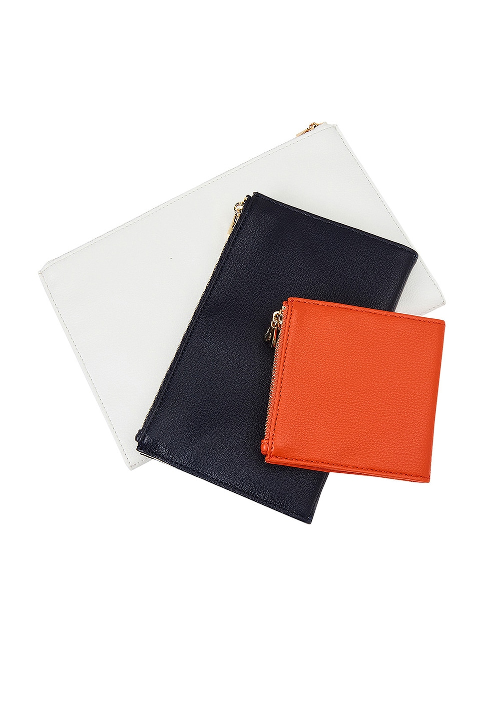 Maria Set Of 3 Zip Pouches in Orange