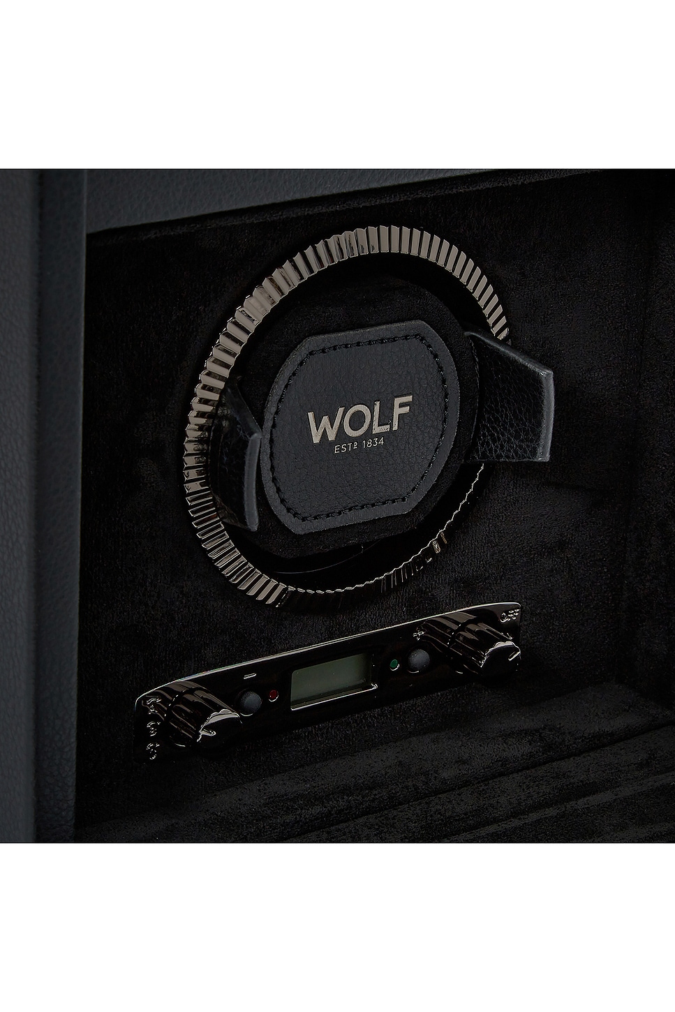 Image 1 of Wolf 1834 British Racing Single Watch Winder With Storage in Black