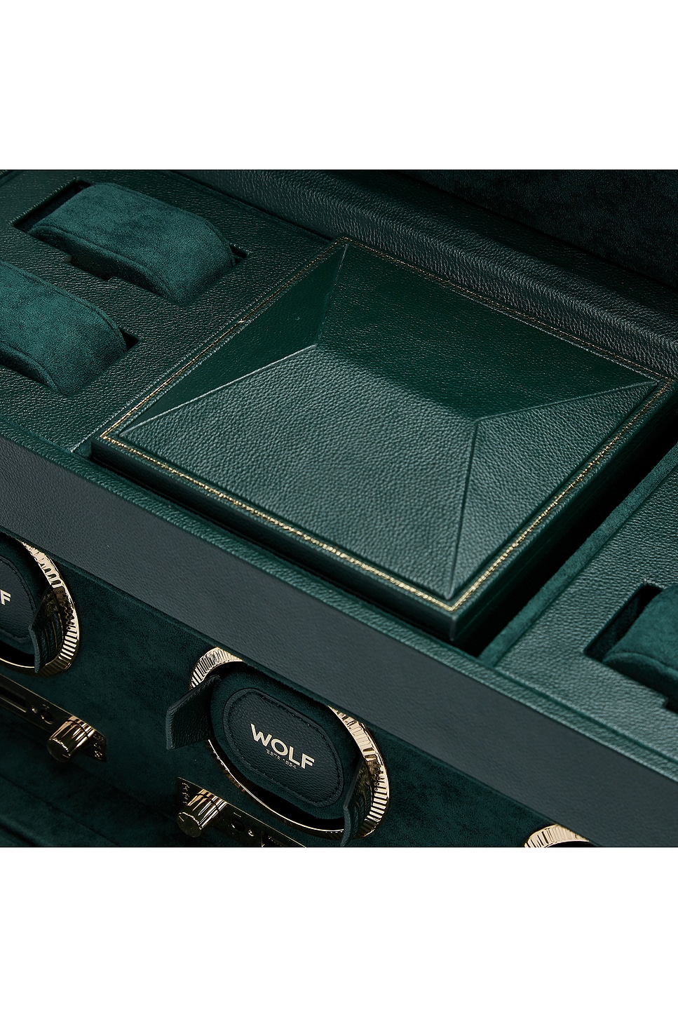 Image 1 of Wolf 1834 British Racing Triple Watch Winder in Green