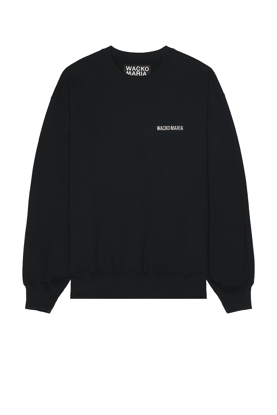 Image 1 of WACKO MARIA Heavy Weight Crew Neck Sweatshirt in Black