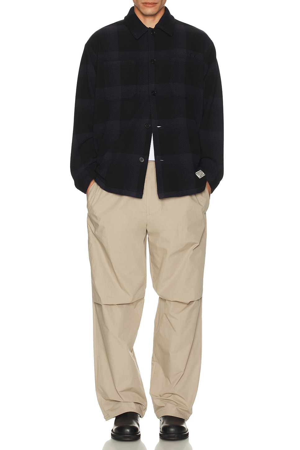 Image 1 of WACKO MARIA Fleece Shirt Type-2 in Navy