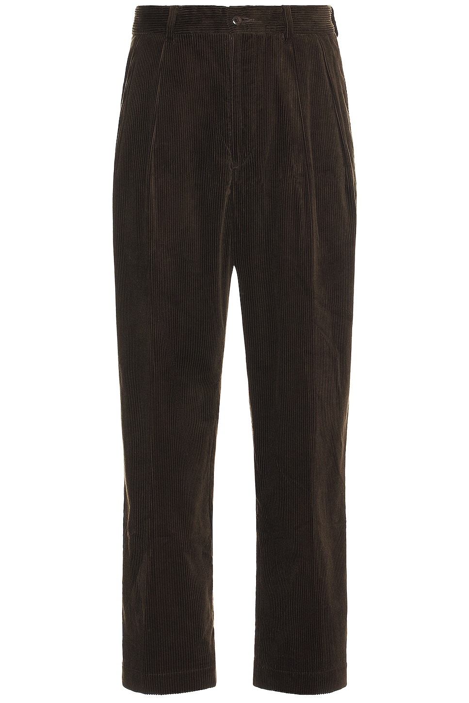 Image 1 of WACKO MARIA Double Pleated Corduroy Trousers in Brown