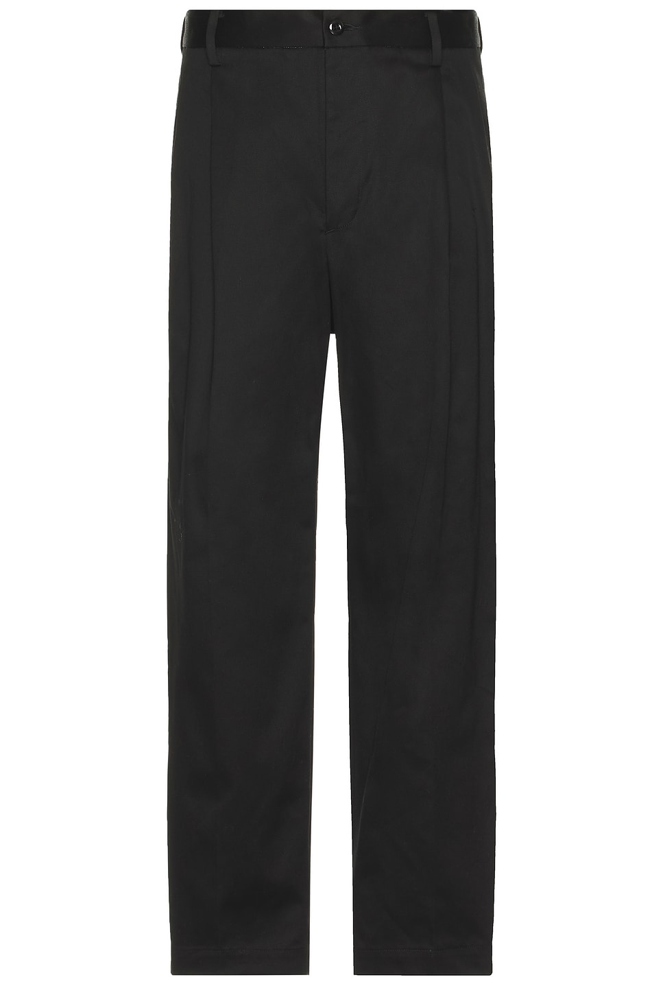 Double Pleated Chino Trousers in Black