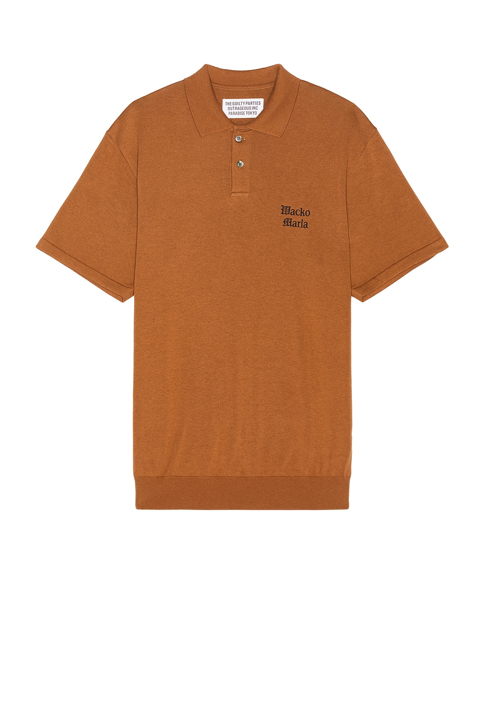 Knit Polo Shirt Type-1 in Brown