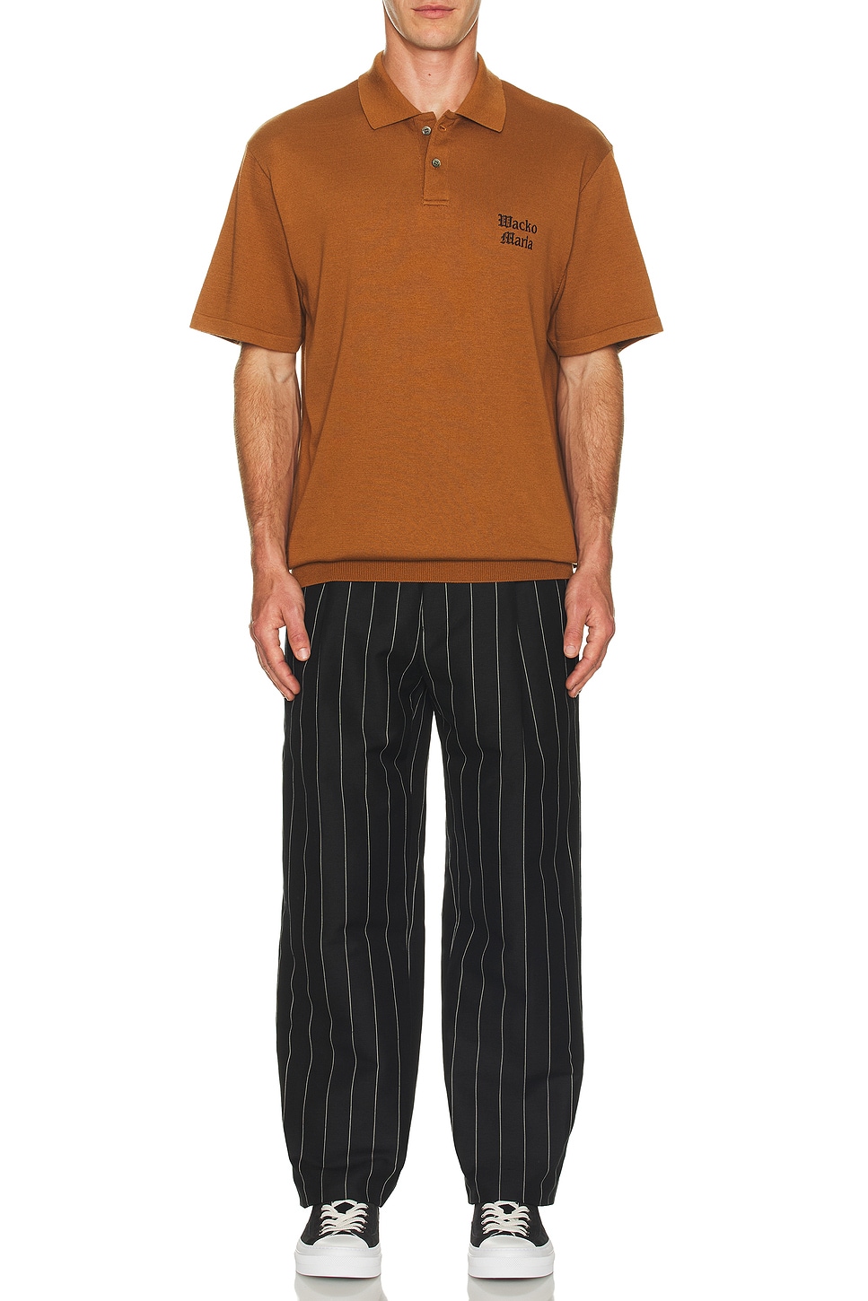 Image 1 of WACKO MARIA Knit Polo Shirt Type-1 in Brown