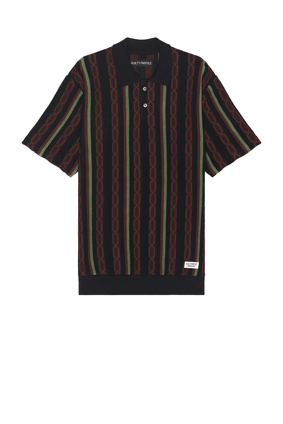 Image 1 of WACKO MARIA Knit Polo Shirt Type-2 in Black