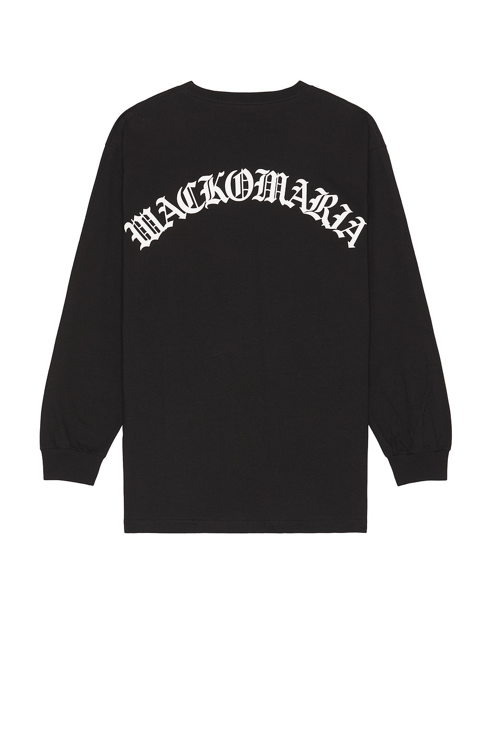 Crew Neck Long Sleeve T-Shirt Type-1 in Black