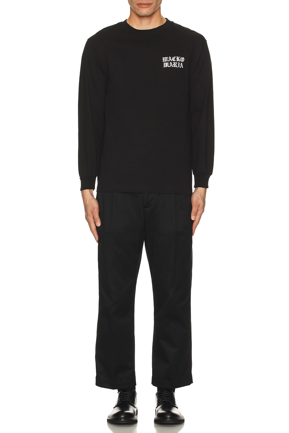 Image 1 of WACKO MARIA Crew Neck Long Sleeve T-Shirt Type-1 in Black