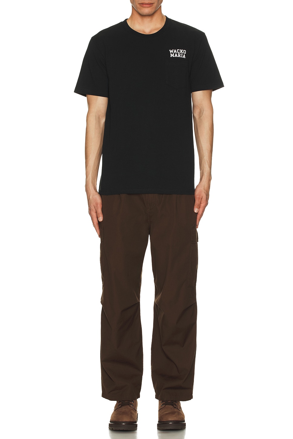 Image 1 of WACKO MARIA Usa Body Crew Neck Pocket T-Shirt in Black