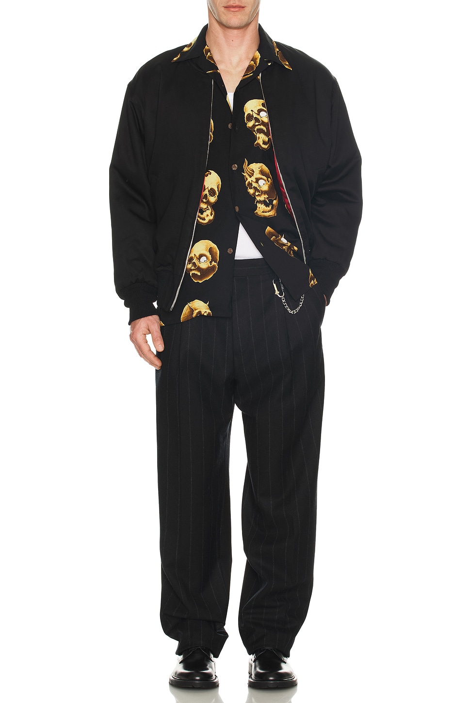 Image 1 of WACKO MARIA 56 Tattoo Studio Hawaiian Shirt in Black