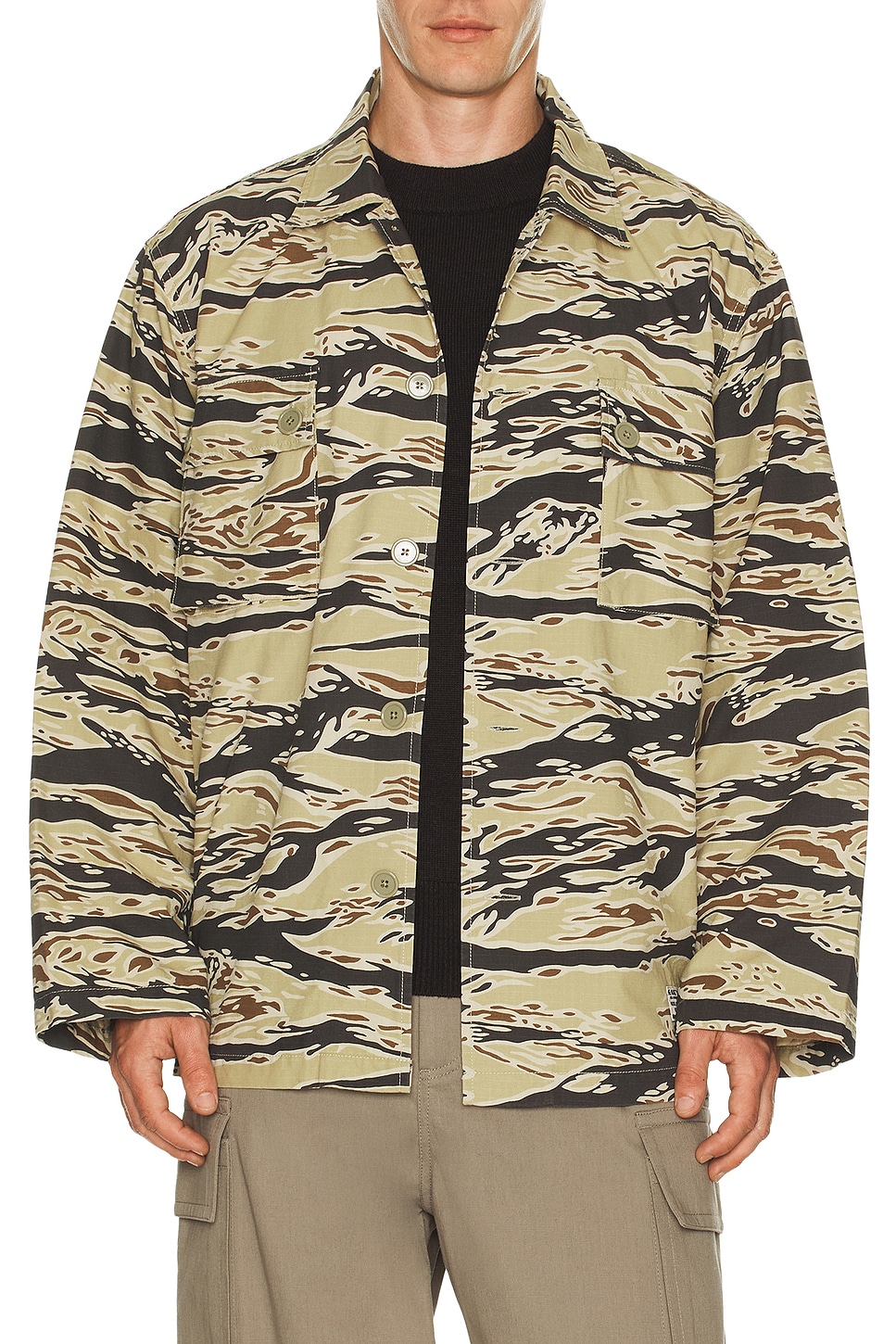 Image 1 of WACKO MARIA Tigercamo Army Shirt in Beige