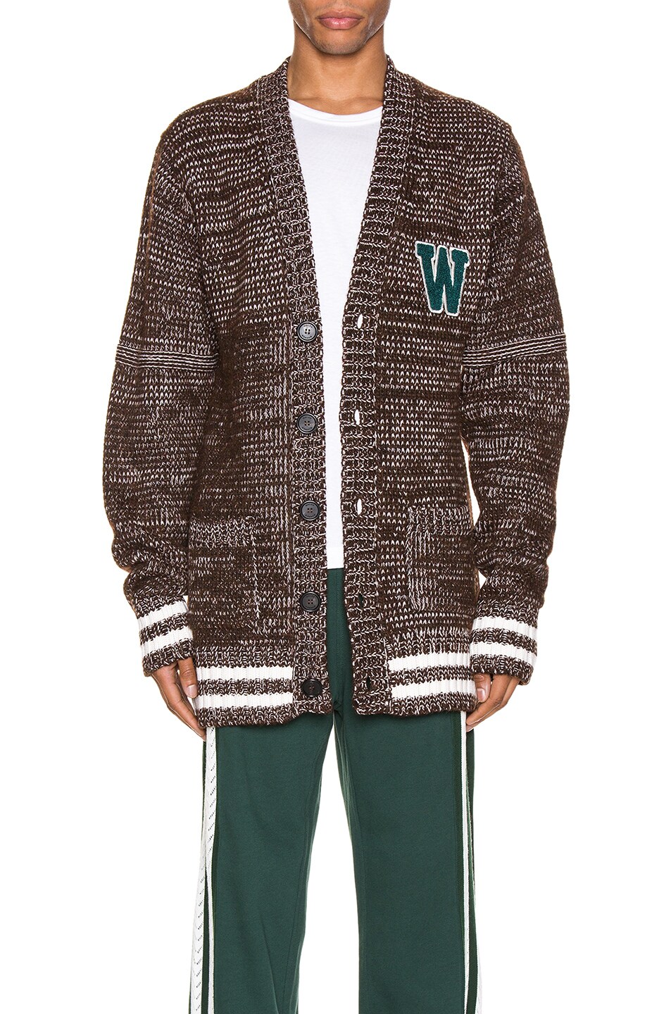 Image 1 of Wales Bonner College Cardigan in Brown