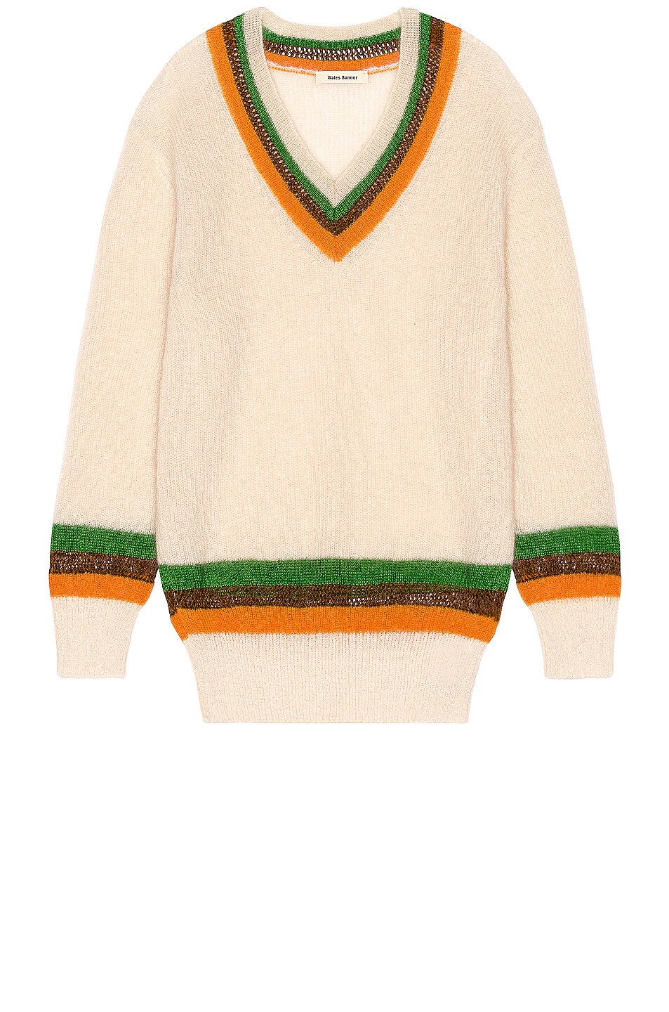 Image 1 of Wales Bonner Saint V-Neck Sweater in Ivory