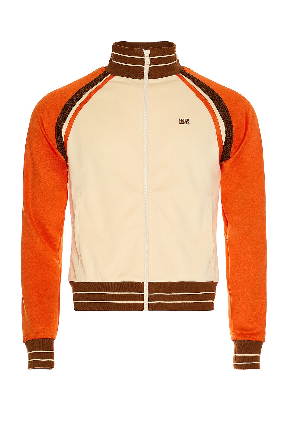Image 1 of Wales Bonner Percussion Track Top in Pale Yellow & Orange