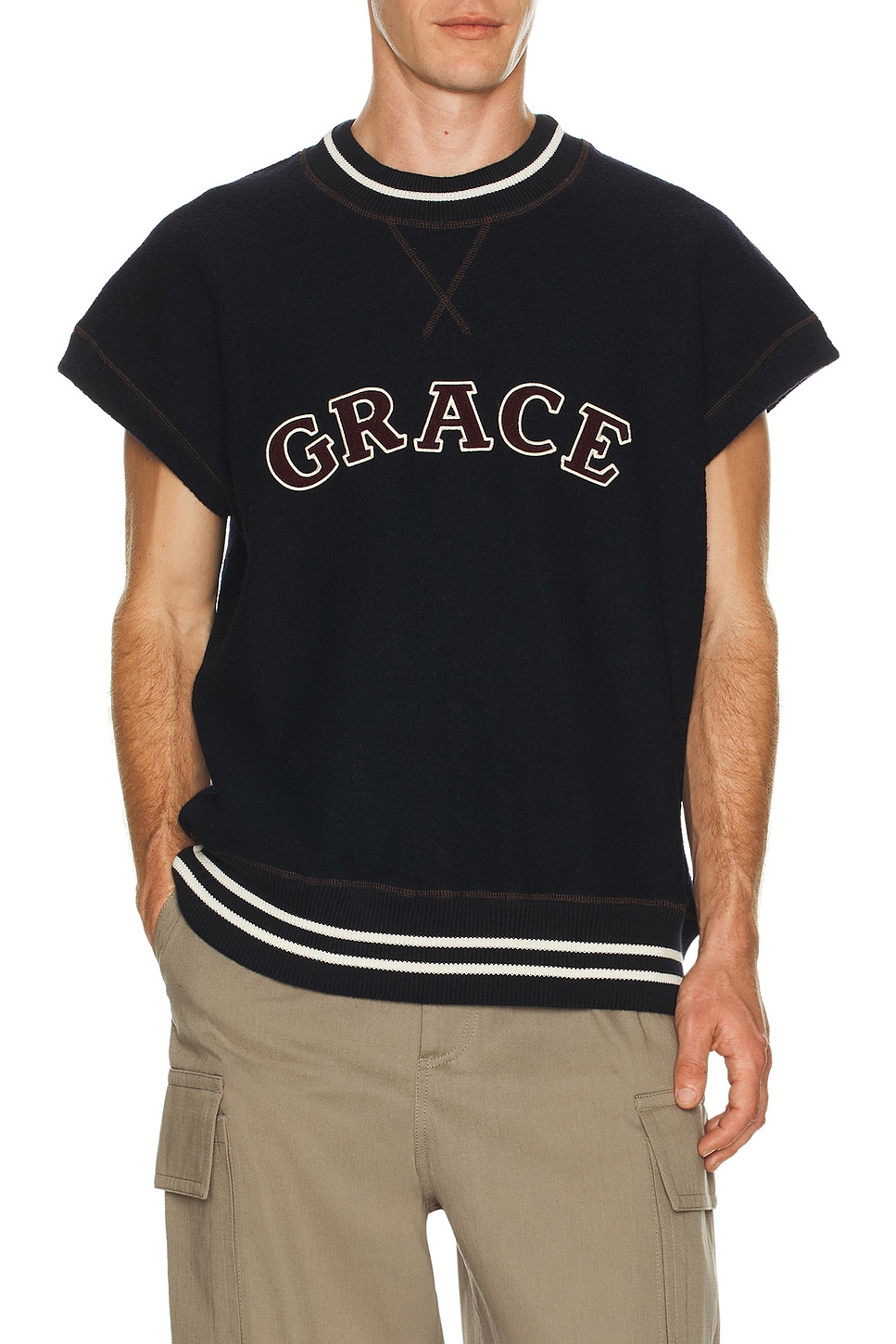 Image 1 of Wales Bonner October Vest in Navy