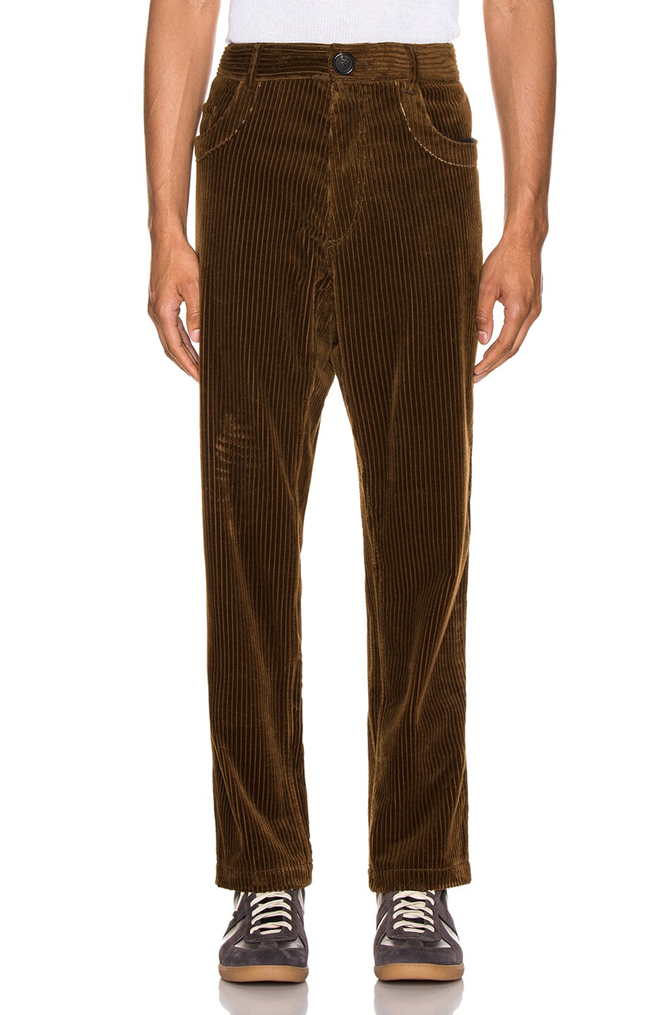 Image 1 of Wales Bonner Cropped Trousers in Brown