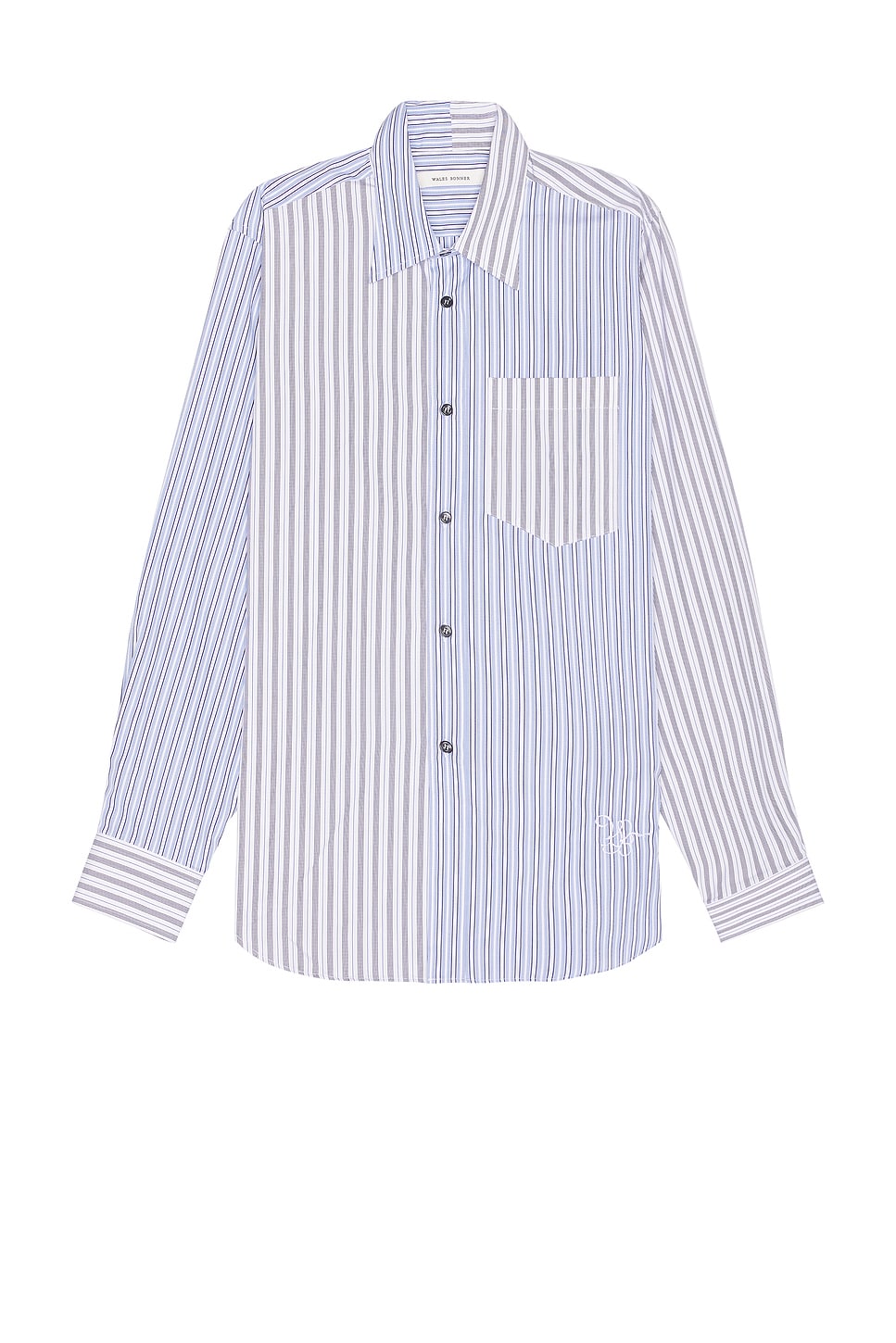 Image 1 of Wales Bonner Majesty Shirt in Light Blue & White