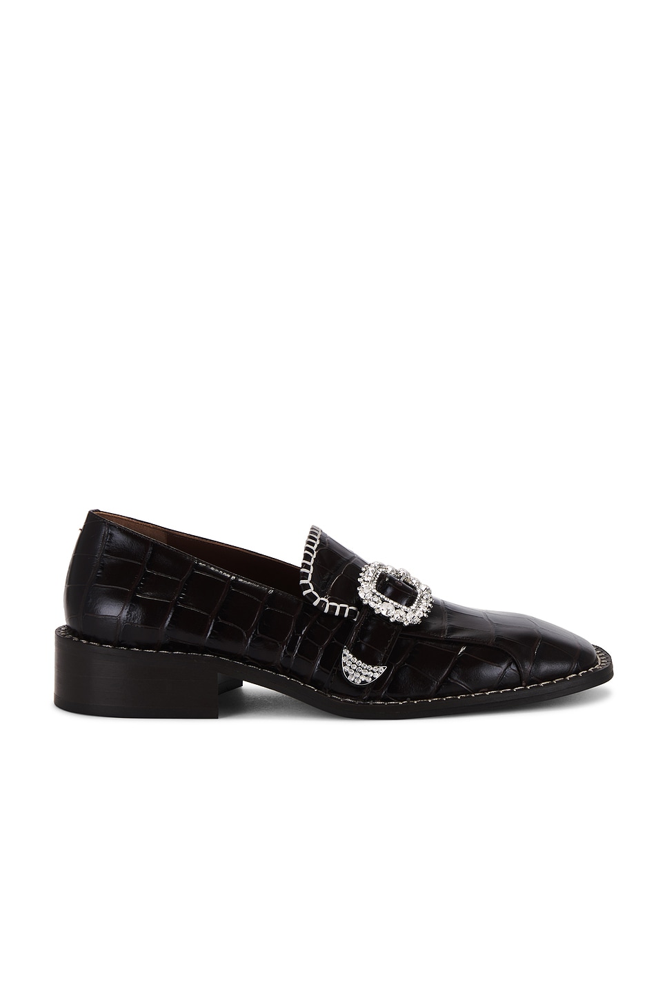 Image 1 of Wales Bonner Buckle Loafer in Light Black