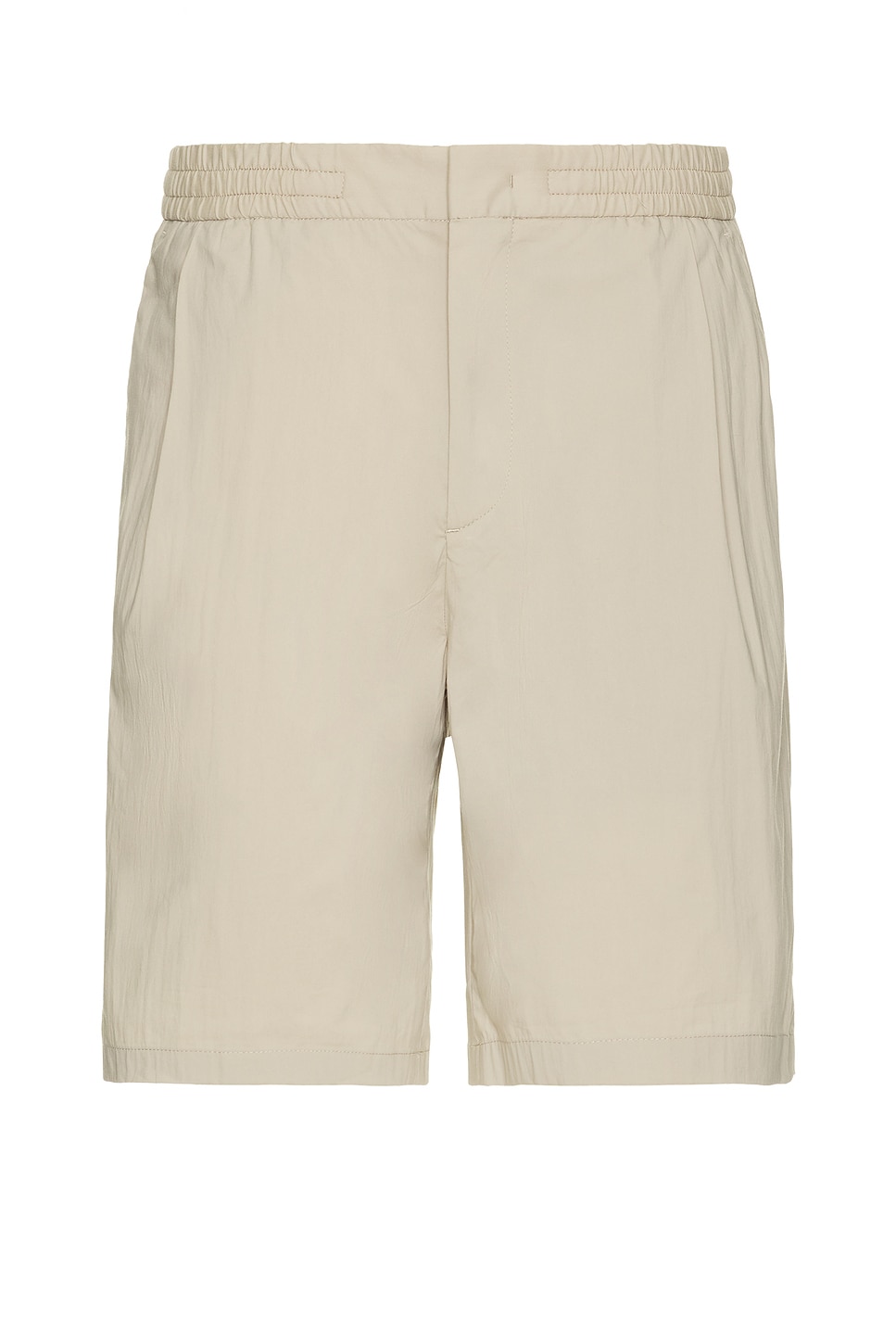 Image 1 of WAO Relaxed Nylon Pleated Short in Light Beige