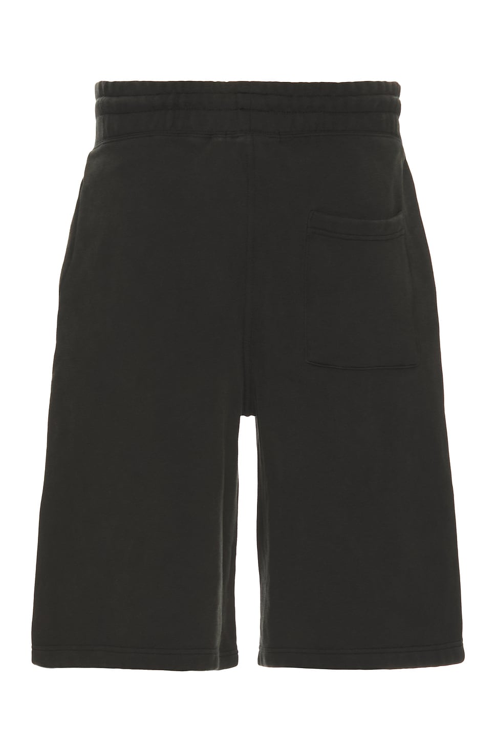 Shop Wao Wide Leg Fleece Short In Washed Black