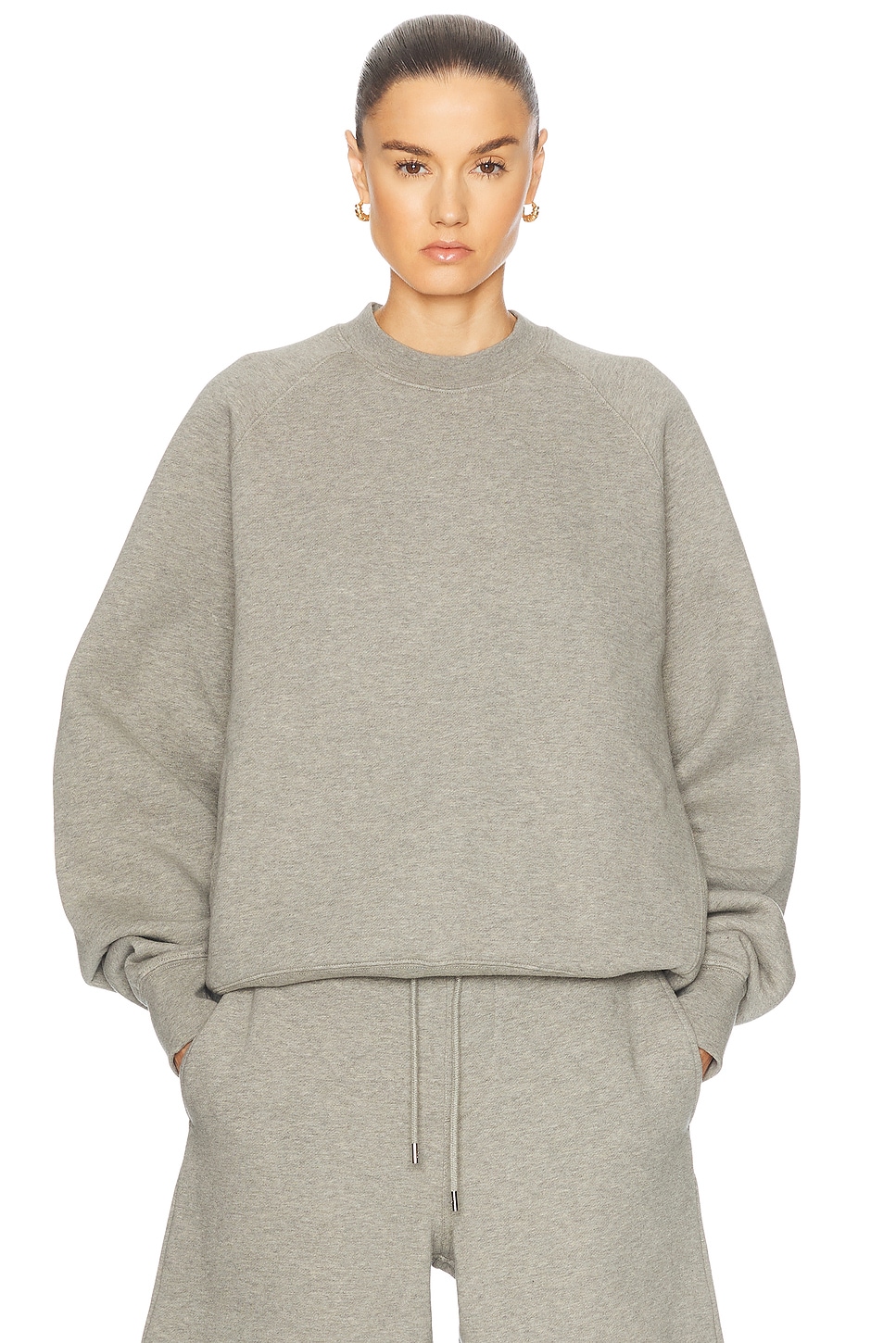 Image 1 of WAO The Crew Sweatshirt in Heather Grey