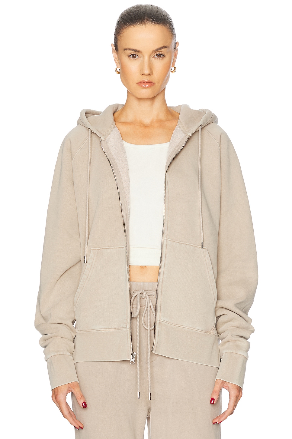 Image 1 of WAO The Zip Hoodie in Washed Sand