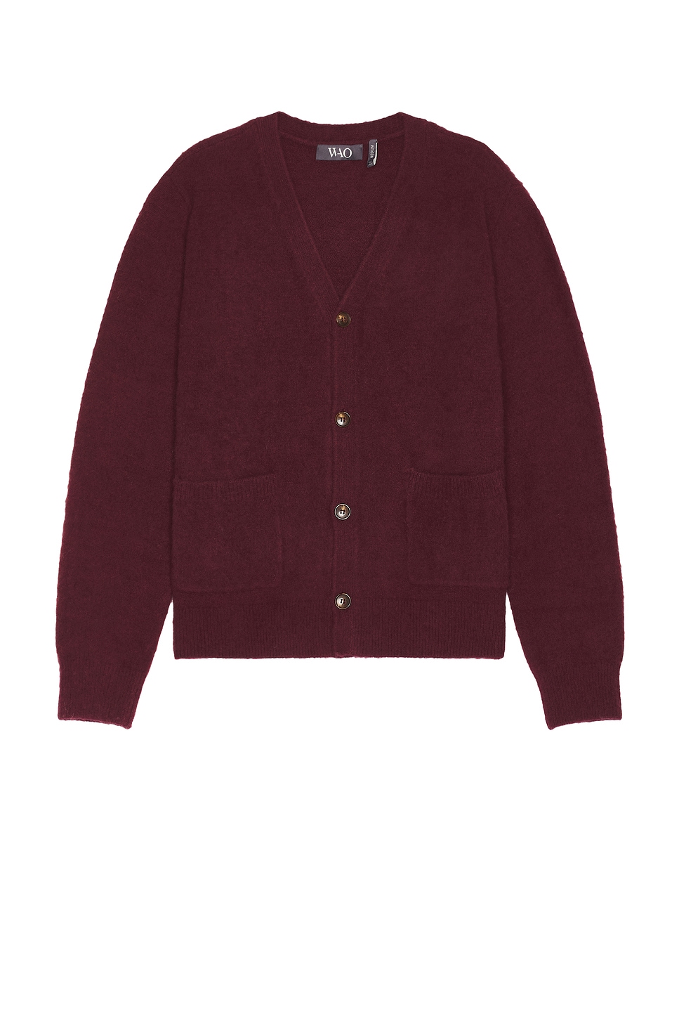 Solid Brushed Cardigan in Burgundy