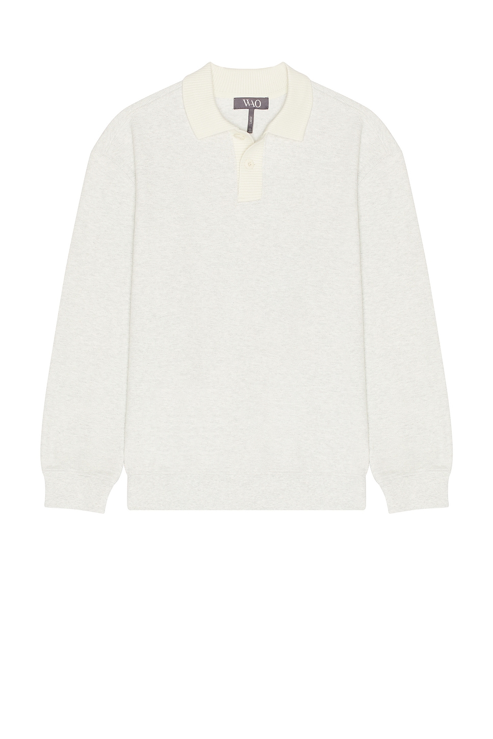 Knit Polo Sweatshirt in Cream