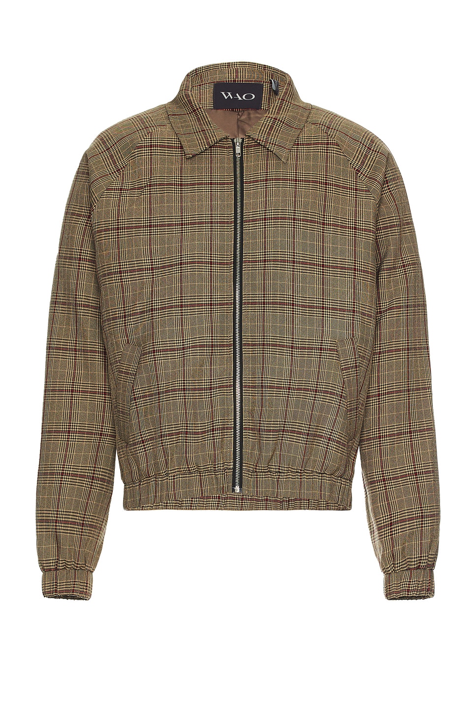 Image 1 of WAO Plaid Bomber Jacket in brown & black