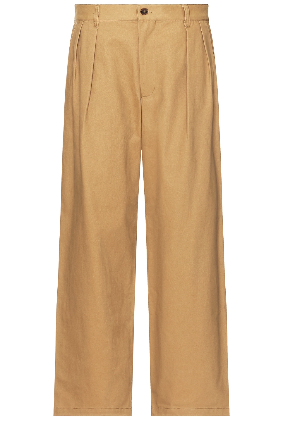 Wao Wide Leg Pleated Trouser In Brown