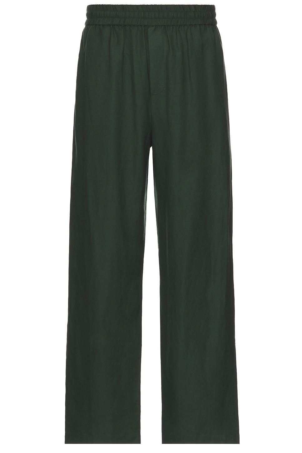 Image 1 of WAO Relaxed Linen Pants in Forest Green