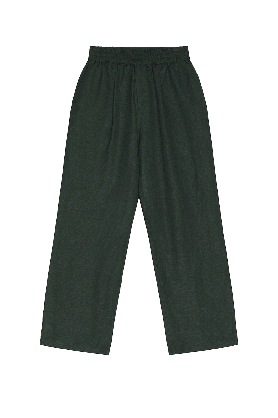 Image 1 of WAO Relaxed Linen Pants in Forest Green