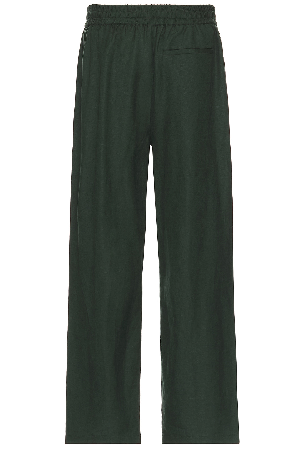 Shop Wao Relaxed Linen Pants In Forest Green