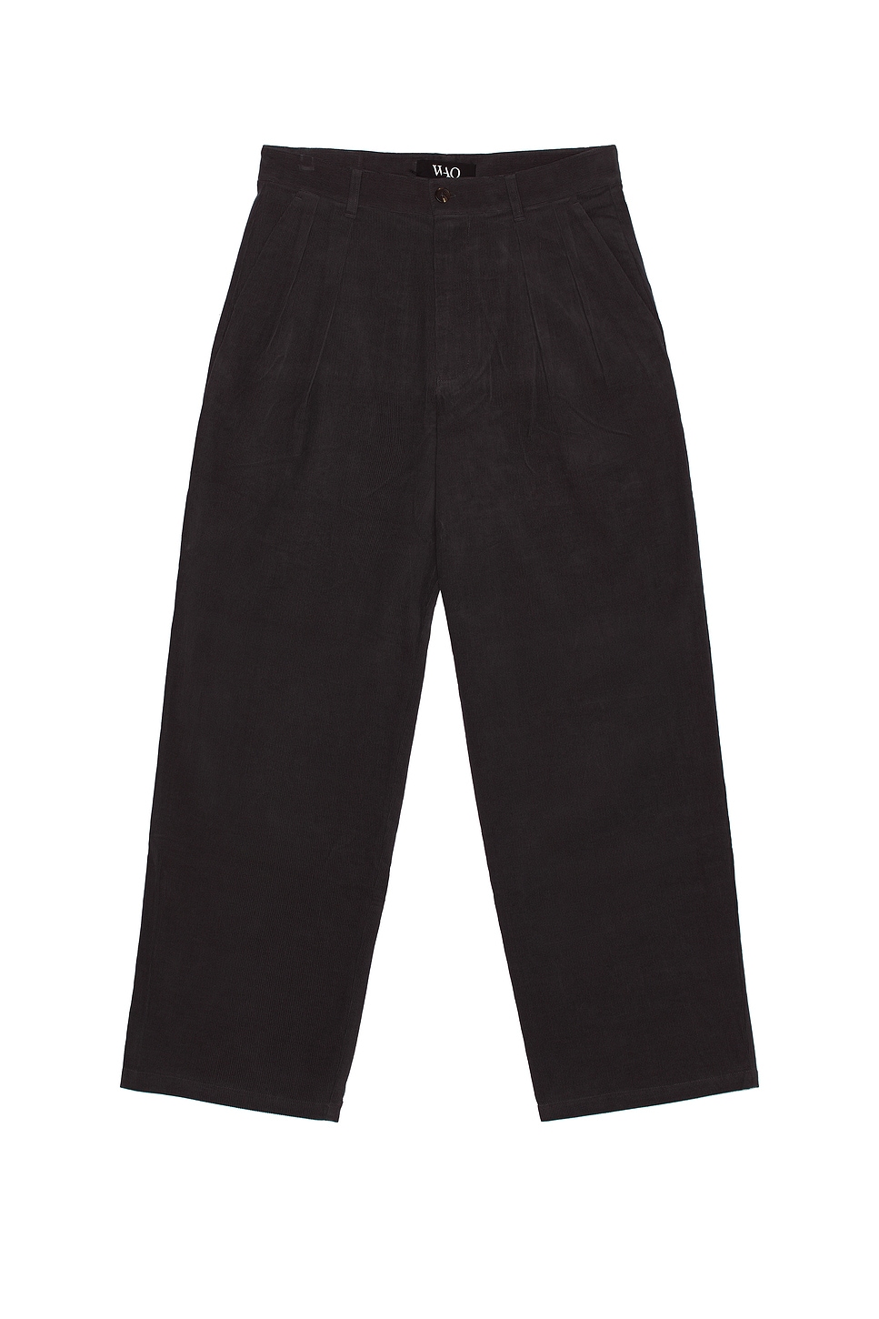 Image 1 of WAO Wide Leg Pleated Corduroy Pant in Charcoal
