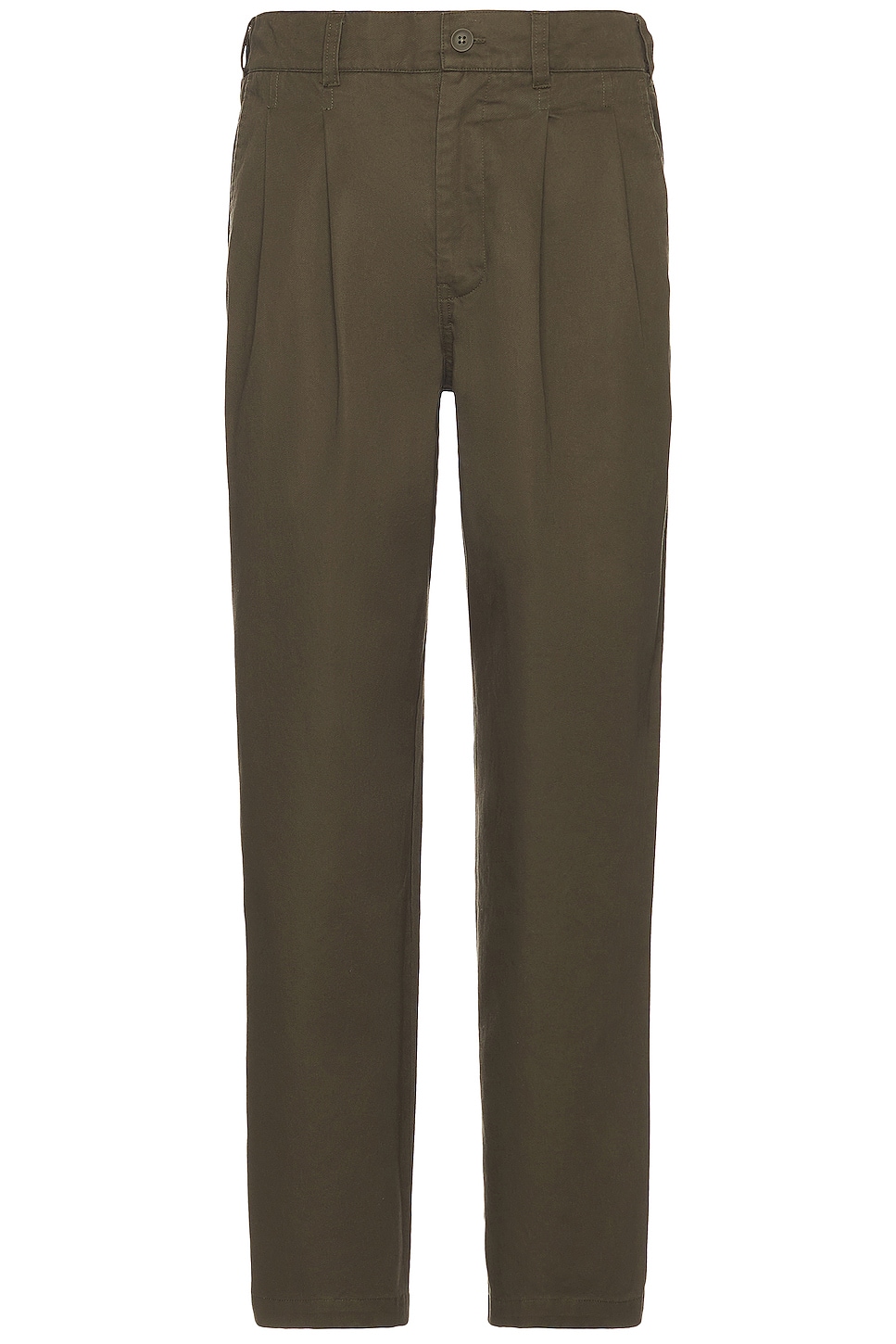 Double Pleated Chino Pant in Olive