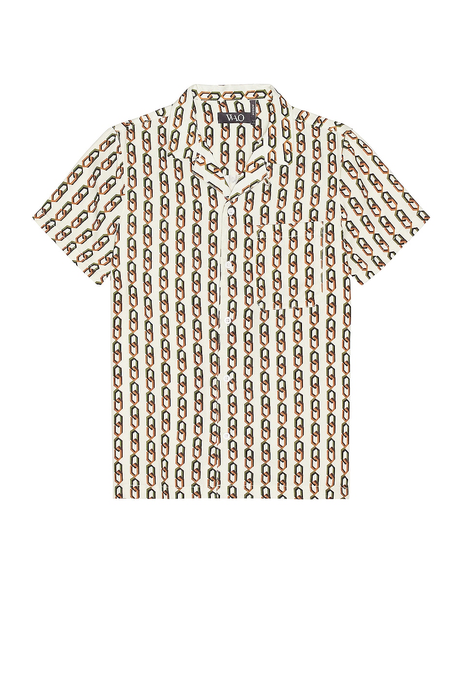 Image 1 of WAO The Camp Shirt in Cream Multi Chain