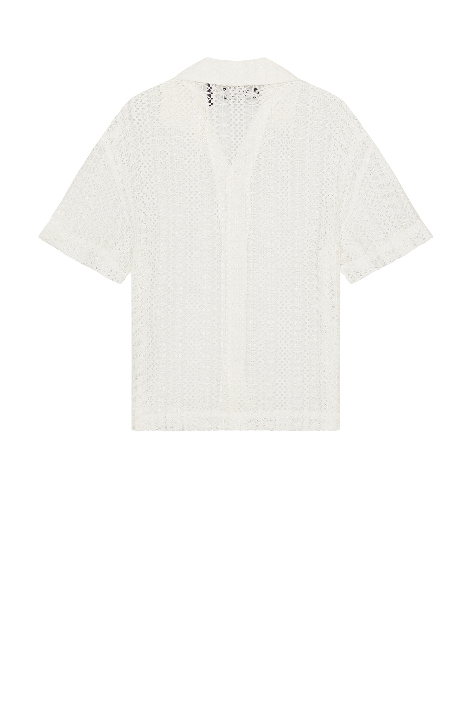 Shop Wao Crochet Lace Camp Shirt In Ivory