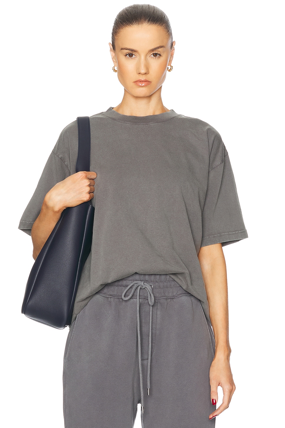 Image 1 of WAO The Relaxed Tee in Washed Charcoal