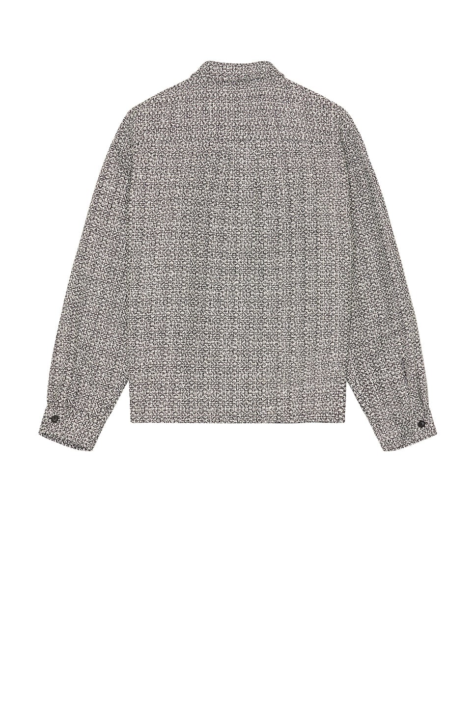 Shop Wao Boucle Tweed Shirt Jacket In Black & White