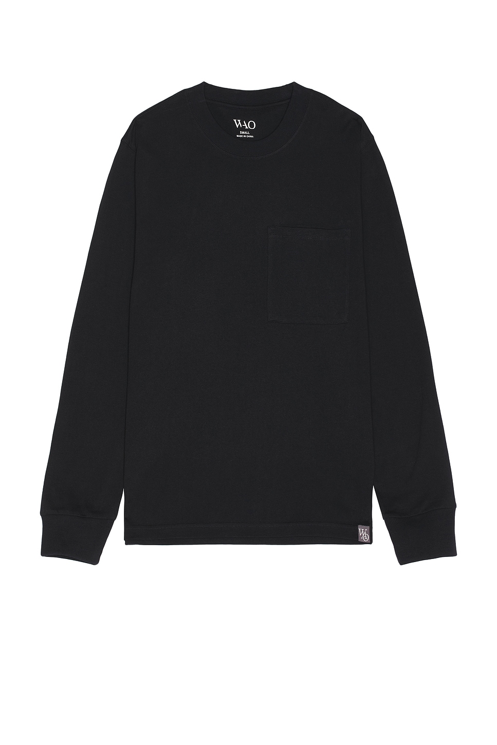 The Long Sleeve Pocket Tee in Black